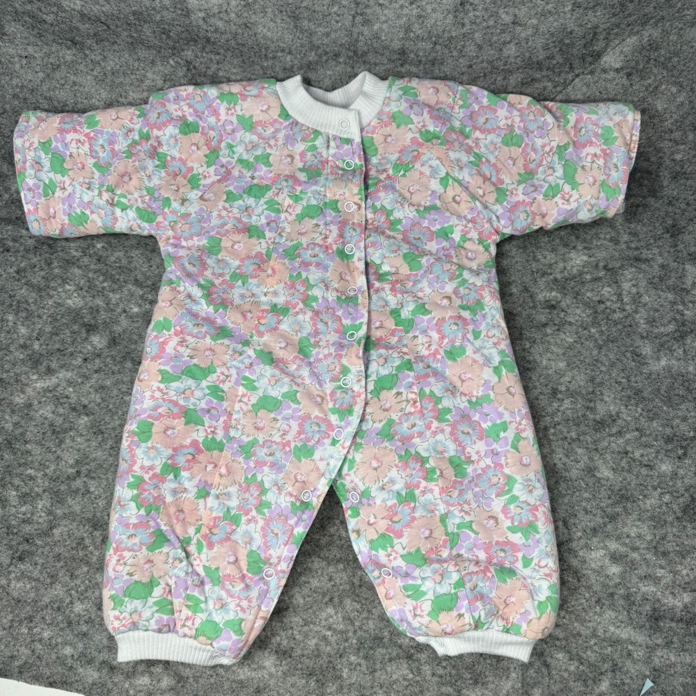 Vintage Small Stars Infant One-Piece Outfit Thick Warm Jumper Size 0-9 Months